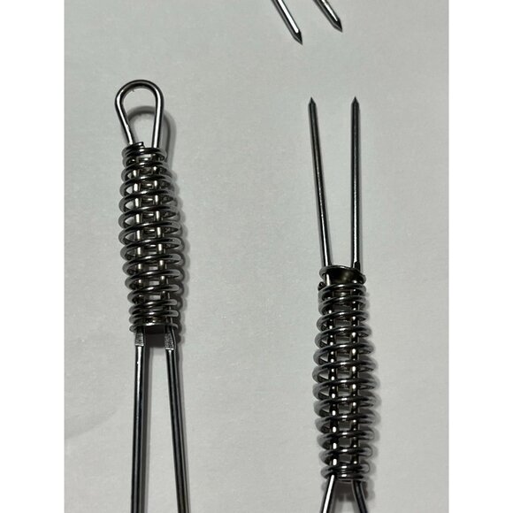 Lot of 12 Corn Cob Holders Skewers Stainless Steel Spiral Handle Forks Vintage - Picture 6 of 11